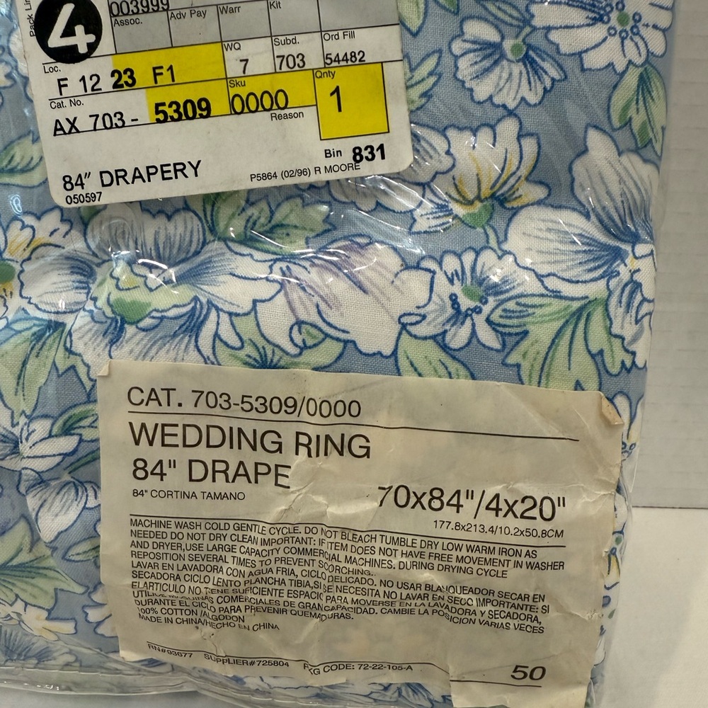 JCPenney “Wedding Ring” Curtain – 70" x 84" – Never used ~Cottagecore - Picture 4 of 5